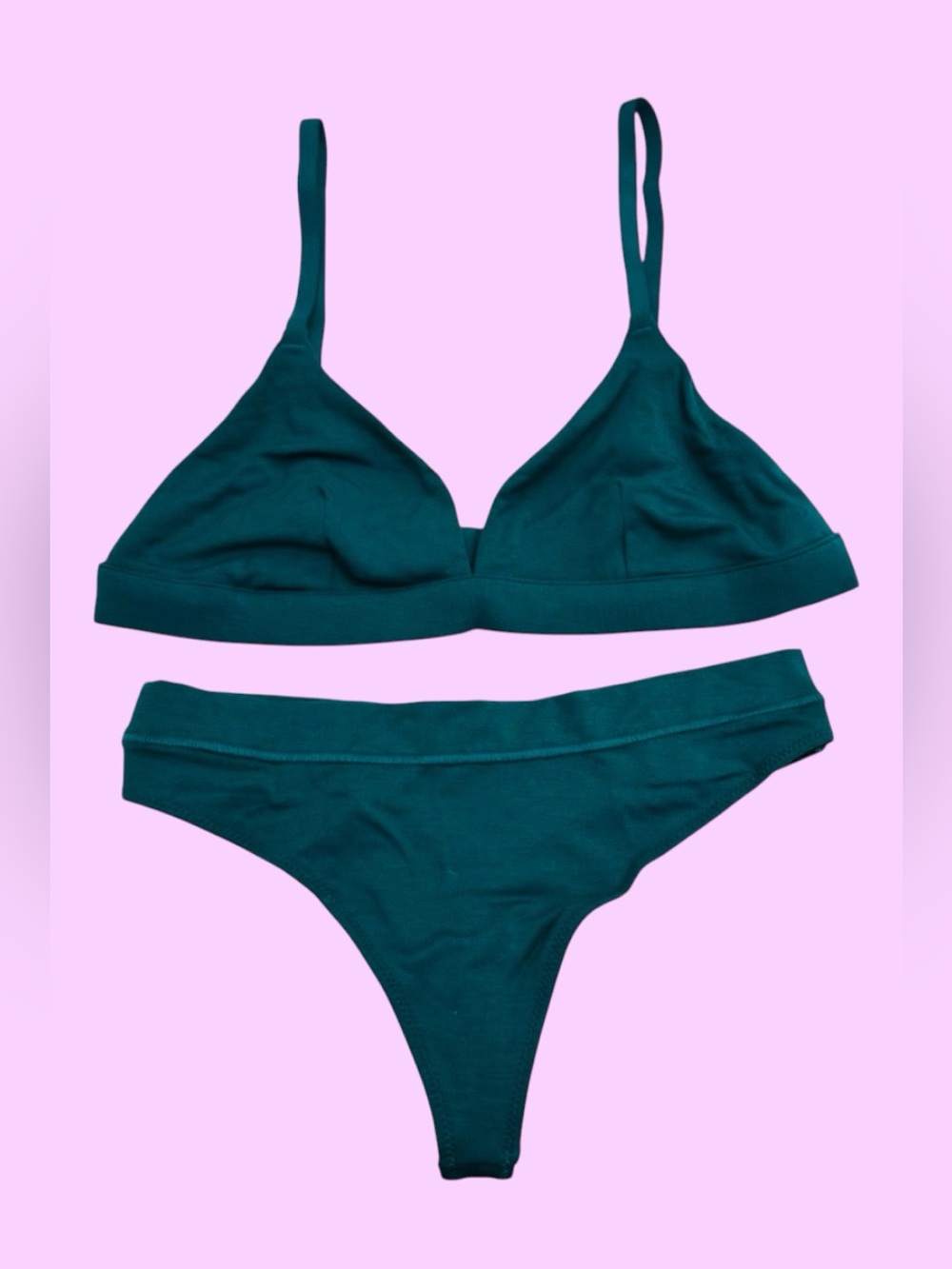 MeUndies FeelFree Triangle Bralette “On A Trip”  esmerald  Small Bra & pantie